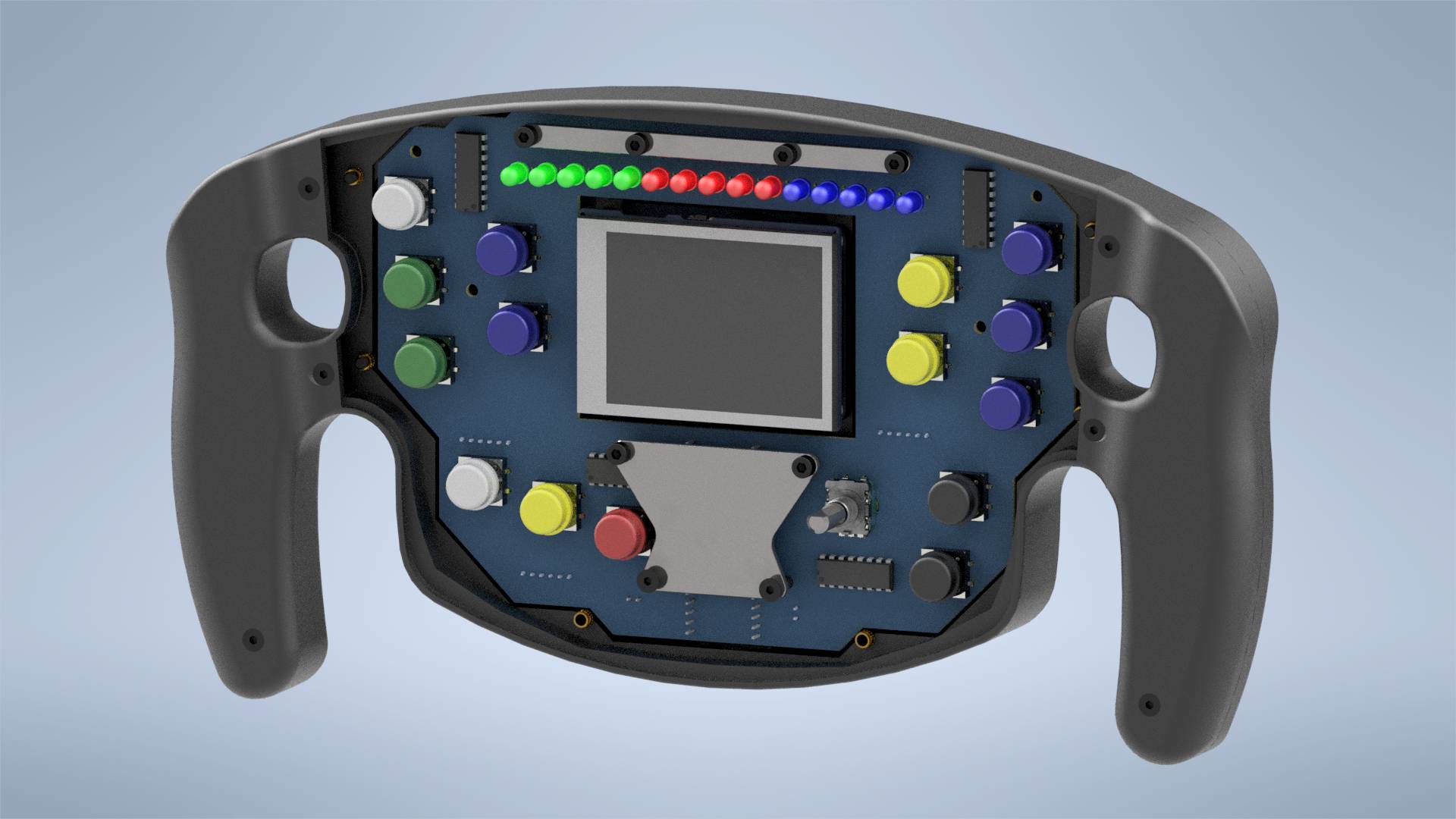 Render volantu bez předního krytu