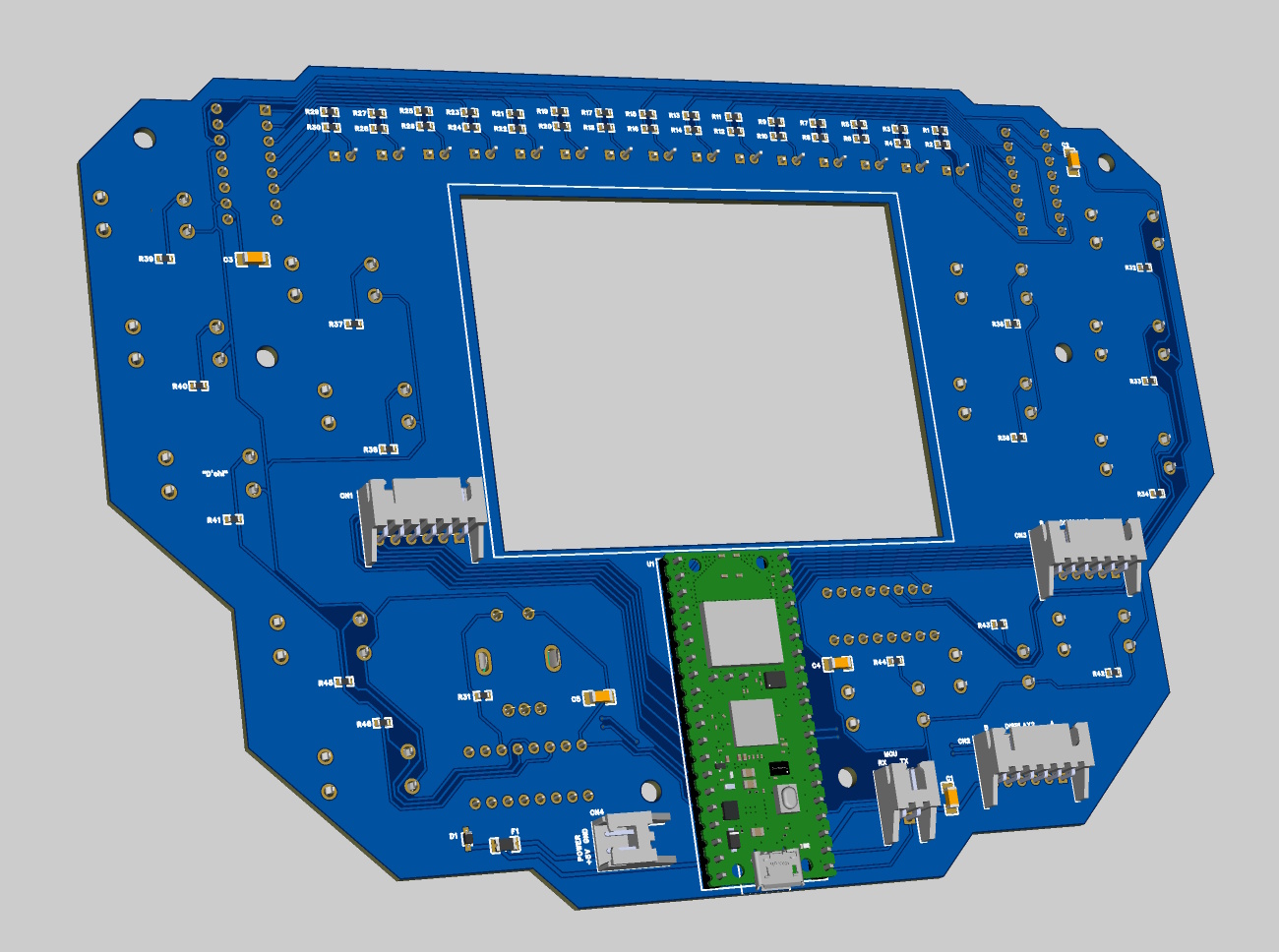 Render PCB volantu zezadu